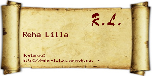 Reha Lilla névjegykártya